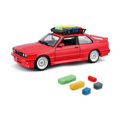 Bburago Euro Trek BMW M3 E30 1988 1:24 Die-Cast Model Car - Red | 18-23014