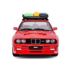 Bburago Euro Trek BMW M3 E30 1988 1:24 Die-Cast Model Car - Red | 18-23014