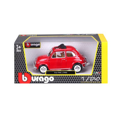 Bburago Fiat 500L 1968 1:24 Die-Cast Model Car - Red | 18-22099