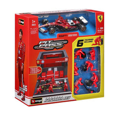 Bburago Ferrari SF-25 #16 Charles Leclerc 2025 Pit Pass 1:43 Die-Cast Diorama Set | 18-36865L