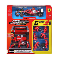 Bburago Ferrari SF-25 #16 Charles Leclerc 2025 Pit Pass 1:43 Die-Cast Diorama Set | 18-36865L