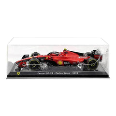 Bburago Ferrari SF-23 #55 Carlos Sainz 2023 1:24 Die-Cast Model Car with Hard Acrylic Showcase | 18-26808S