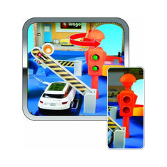 Bburago Street Fire Auto Service Playset with 1:43 Die-Cast Car | 18-30039