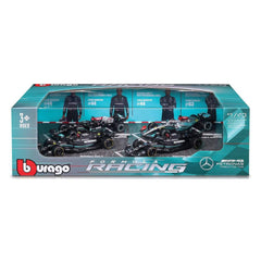 Bburago Mercedes-AMG F1 Hamilton & Russell 2021-2023 4-Pack 1:43 Die-Cast Model Cars | 18-38093