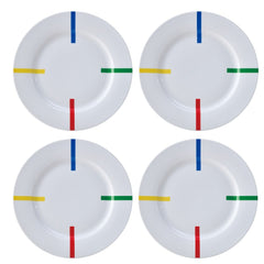 Benetton Home Set 4Pc Dinner Plate Porcelain Rainbow Be | BE-0404