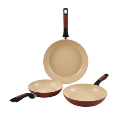 Benetton Home Set 3Pcs Frying Pan (20cm+24cm+28cm) Forged Aluminium Ind Safari Be | BE-0884