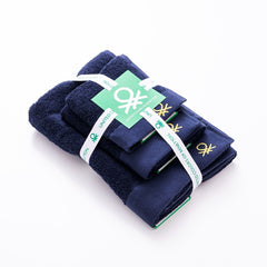 Benetton Home 3Pcs Towel Set 100% Cotton 500Gsm Embroidered Logo (Guest Towel 30x50cm, Hand Towel 50x90cm | BE-2133