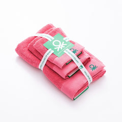 Benetton Home 3Pcs Towel Set 100% Cotton 500Gsm Embroidered Logo (Guest Towel 30x50cm, Hand Towel 50x90cm | BE-2137