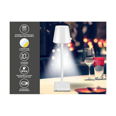 Beper Rechargeable Table Lamp, White | P201UTP102