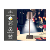 Beper Rechargeable Table Lamp, Bronze | P201UTP103