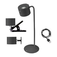 Beper Lumini 3in1 Rechargeable Table Lamp - Black | P201UTP304