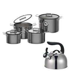 Dorsch Steel pro (20/24/26/28cm) cookware set with Free Kettle