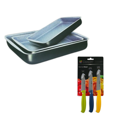 Dorsch Rectangle Pans Set with Free Knife