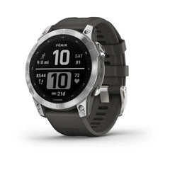 Garmin Fenix 7 Adventure Rugged Multi-Sport GPS Smart Watch - Standard Edition - Silver with Graphite Band | 010-02540-00