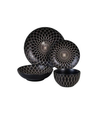 Dorsch Noir 24-Piece Stoneware Dinnerware Set | DH-09390