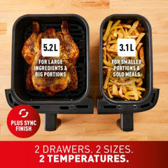 Tefal Dual Easy Fry, 2700 W - Black Basic | EY901N40
