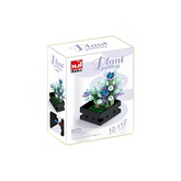 MJI, Creative LEGO-style construction sets, Mini Puzzle Bricks Succulents Potted Plant Building Blocks - 112 Pcs - Purple/Blue | MJI-13008