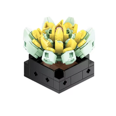MJI, Creative LEGO-style construction sets, Succulents Plant Puzzle Brick Assembled Designer Set Figures - 123 Pcs - Green/Yellow | MJI-13007