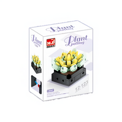 MJI, Creative LEGO-style construction sets, Succulents Plant Puzzle Brick Assembled Designer Set Figures - 123 Pcs - Green/Yellow | MJI-13007