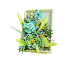 MJI, Creative LEGO-style construction sets, 728 Pcs Flower Picture Frame Building Set - Green | MJI-13061