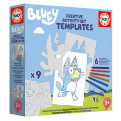 Educa 19886 - Bluey Creative Activity Set Templates (9 Stencils + Crayons) | 19886
