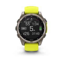 Garmin fenix 8 – 51mm Smartwatch - Sapphire, Titanium with Amp Yellow/Graphite Silicone Band | 010-02907-21