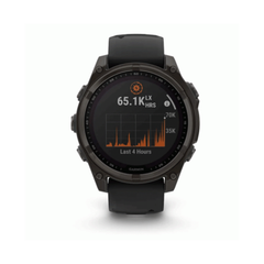 Garmin fenix 8 – 47mm Smartwatch - Sapphire, Carbon grey DLC titanium with Black/Pebble Grey Silicone Band | 010-02906-11