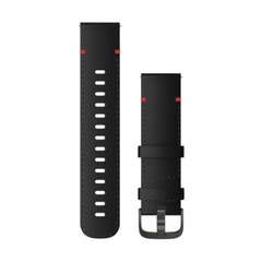 Garmin Quick Release Leather Band 22mm - Black Leather with Slate Hardware - for Vivoactive 4 | 010-12932-25