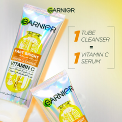 Garnier Fast Bright Serum Cleanser Dual Action Foam Cleanser