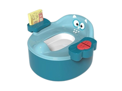 Children’s Potty Training Seat - Comfortable Cat Design with Book Holder (Green) | AC1689