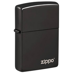 Zippo Ebony with Laser-Engraved Zippo Logo Windproof Lighter | 24756ZL