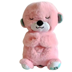 Soft Sleeping Bear Plush Toy - Light pink | 312-2