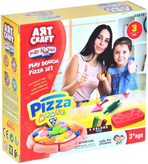 Dede Art Craft Pizza House Play Dough Set - Creative Cooking Role Play Toy (3 Colors) | 03572