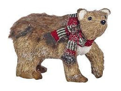 Christmas Brown Bear Decoration with Plaid Scarf | 716AE0187 / 716AE0188