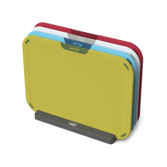 Joseph Joseph Duo Icon 4-piece Colour Coded Cutting Board Set with Storage Stand | 60220