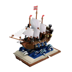 MJI, Creative LEGO-style construction sets, Pirates Battle Ship Book Building Set - 925pcs | MJI-13042