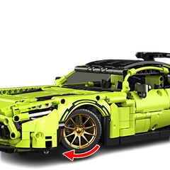 MJI, Creative LEGO-style construction sets, 1466pcs Technic Speed Super Racing Car - Green | MJI-8618