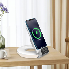 WIWU M11W Automatic Positioning 15W 4 In 1 Wireless Charger - White | M11W