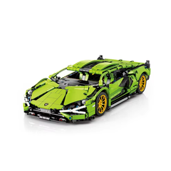 MJI, Creative LEGO-style construction sets, 8600 1254pcs Super Sport Racing Car Building Block Set - Green | MJI-8600