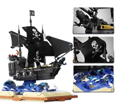 MJI, Creative LEGO-style construction sets, The Black Pearl Pirate Ship Book Building Set - 919pcs | MJI-13019