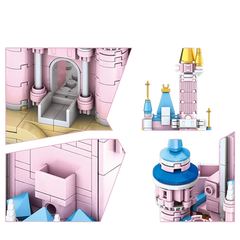 MJI, Creative LEGO-style construction sets, Magic Castle Book Building Blocks, Pink - 768 Pcs | MJI-13011