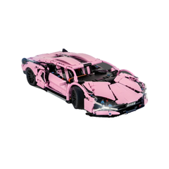 MJI, Creative LEGO-style construction sets, 8601 1254pcs Super Sport Racing Car Building Block Set - Pink | MJI-8601