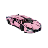 MJI, Creative LEGO-style construction sets, 8601 1254pcs Super Sport Racing Car Building Block Set - Pink | MJI-8601