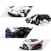 MJI, Creative LEGO-style construction sets, 1269pcs Luxury Technic Speed Super Racing Car - White | MJI-8611