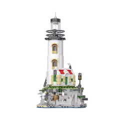 MJI, Creative LEGO-style construction sets, Island Lighthouse With LED Book Building Set - 1092pcs | MJI-13045