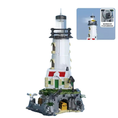 MJI, Creative LEGO-style construction sets, Island Lighthouse With LED Book Building Set - 1092pcs | MJI-13045