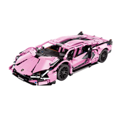 MJI, Creative LEGO-style construction sets, 8601 1254pcs Super Sport Racing Car Building Block Set - Pink | MJI-8601