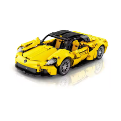 MJI, Creative LEGO-style construction sets, 1269pcs Luxury Technic Speed Super Racing car - Yellow | MJI-8612