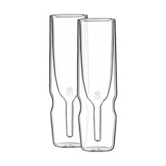 MasterPro Set 2pcs Double Wall Borosilicate Flute Glass Barware Mixology 190ml | BGMP-20205