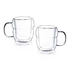 Masterpro Set 2pc Double Wall Borosilicate Glass Coffee Mugs 450ml | BGMP-20206